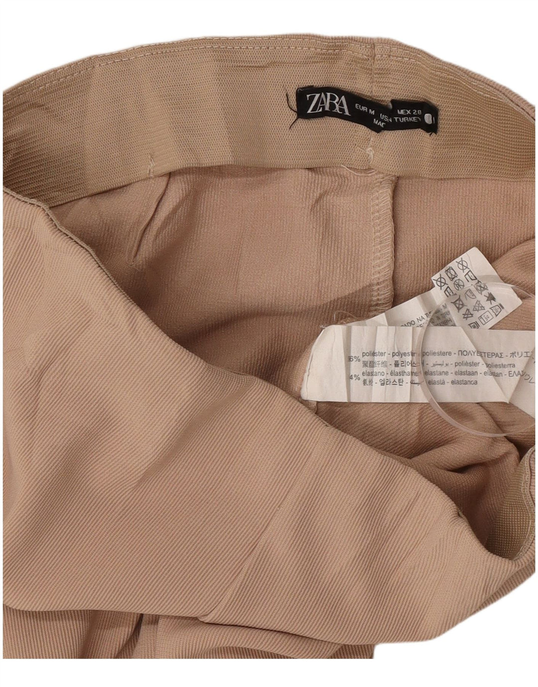 Legginsy damskie Zara Medium W28 L30 Brązowy poliester w prążki