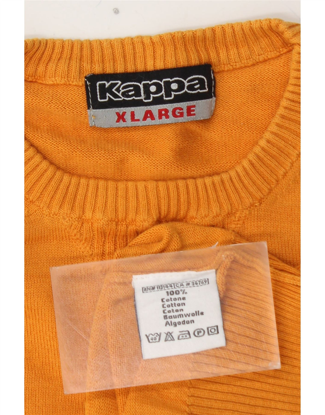 Męski sweter z okrągłym dekoltem KAPPA XL, żółta bawełna