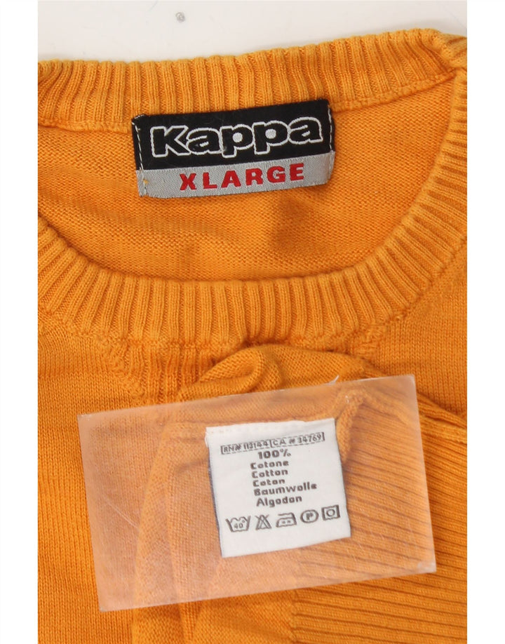 Męski sweter z okrągłym dekoltem KAPPA XL, żółta bawełna