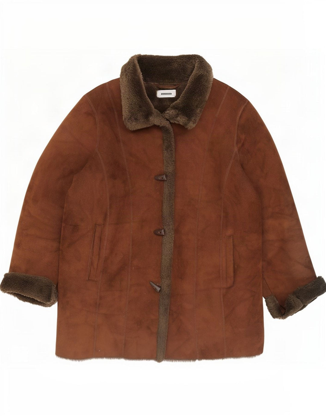 Damski płaszcz Wallis Oversize Sherpa UK 16, duży, brązowy akryl