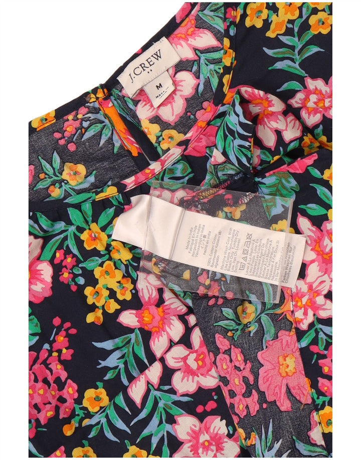 Damska bluzka J. Crew w kształcie skrzydła nietoperza, UK 14, średnia, wielokolorowa, bawełniana w kwiaty