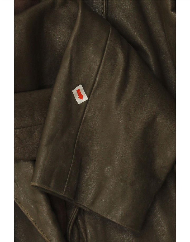 Vintage damska kurtka skórzana UK 14 Medium Khaki