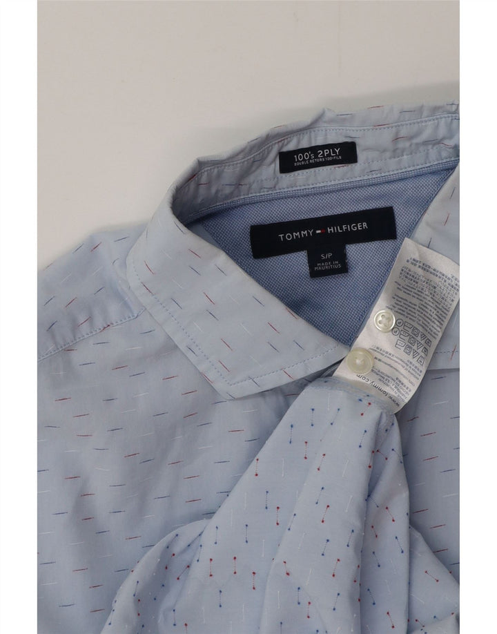 Koszula męska TOMMY HILFIGER, mała, niebieska, bawełniana w plamki