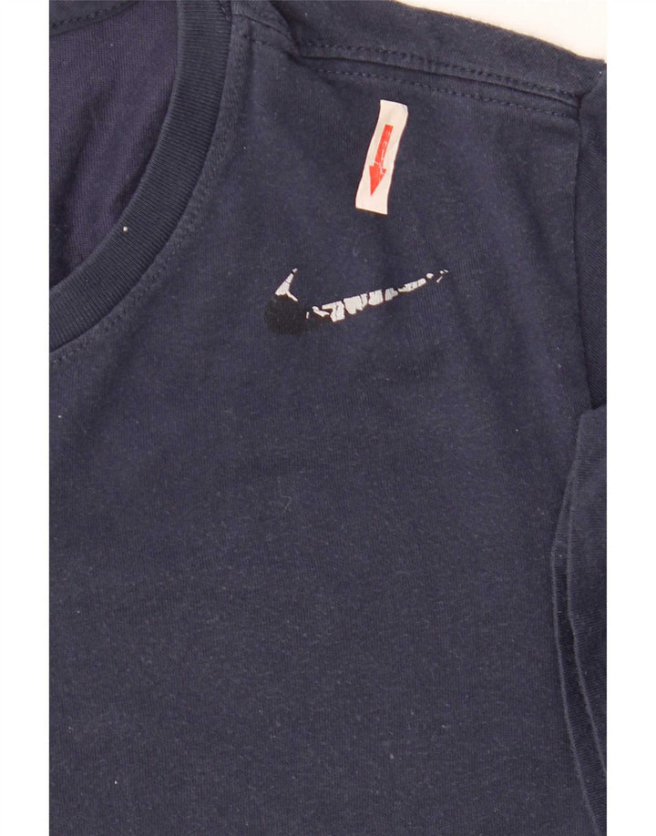 Męski T-shirt Nike o sportowym kroju, mały, granatowy, bawełniany