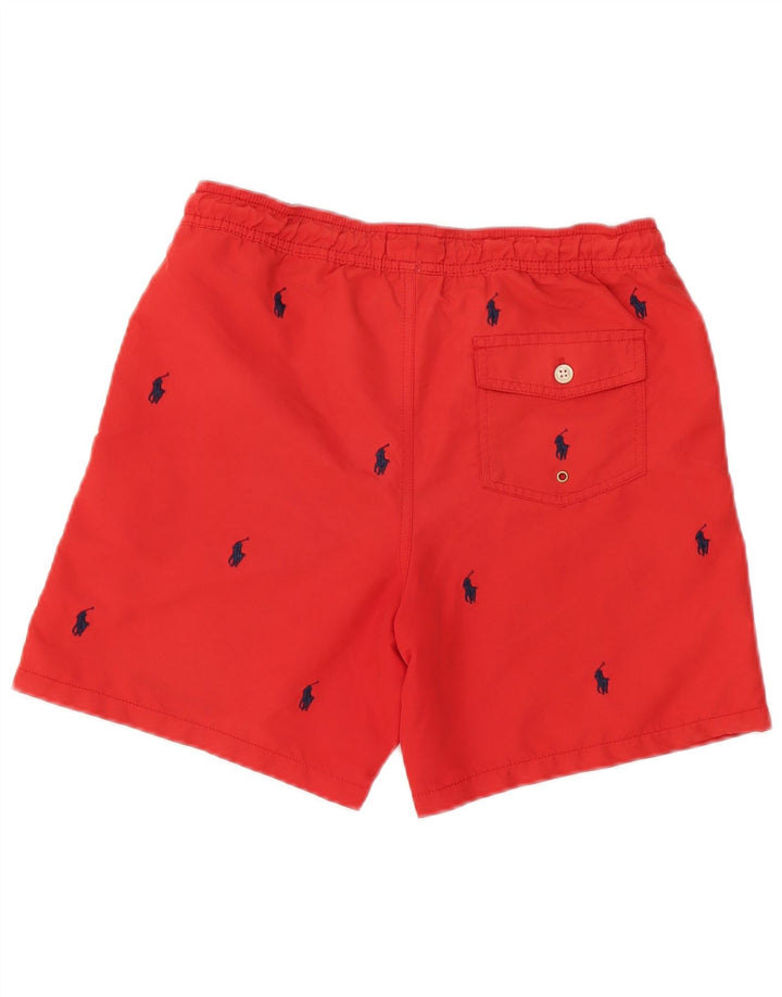 Męskie spodenki kąpielowe Polo Ralph Lauren z grafiką, małe, czerwone, poliestrowe