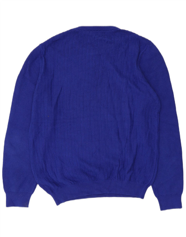 Męski sweter z wycięciem pod szyją Reiss, duży, niebieski, bawełniany