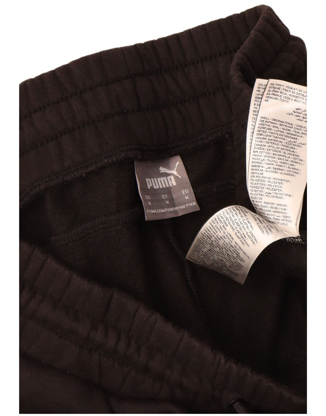 Męskie spodnie dresowe PUMA z grafiką, średnio czarne, bawełniane