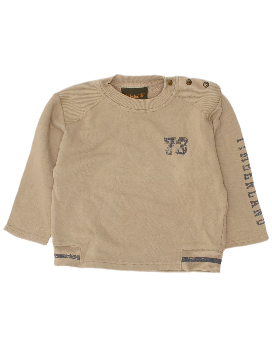 Chłopięca bluza z grafiką Timberland, 2-3 lata, beżowa bawełna