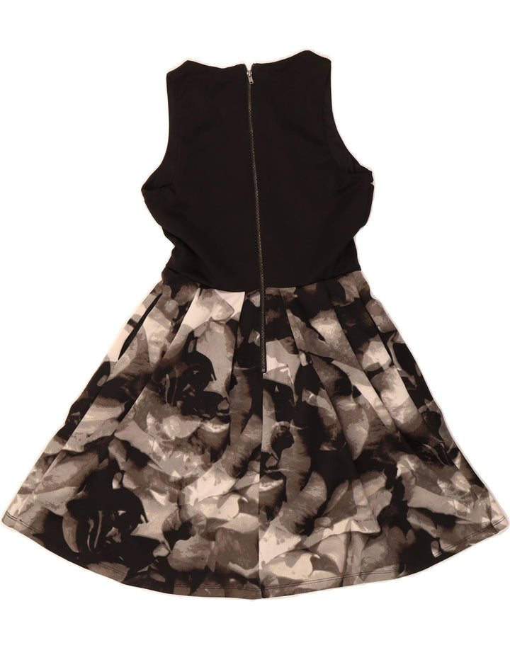 MOSSIMO Womens Abstract Pattern Sleeveless A-Line Dress UK 6 XS Black Vintage Mossimo and Second-Hand Mossimo from Messina Hembry 