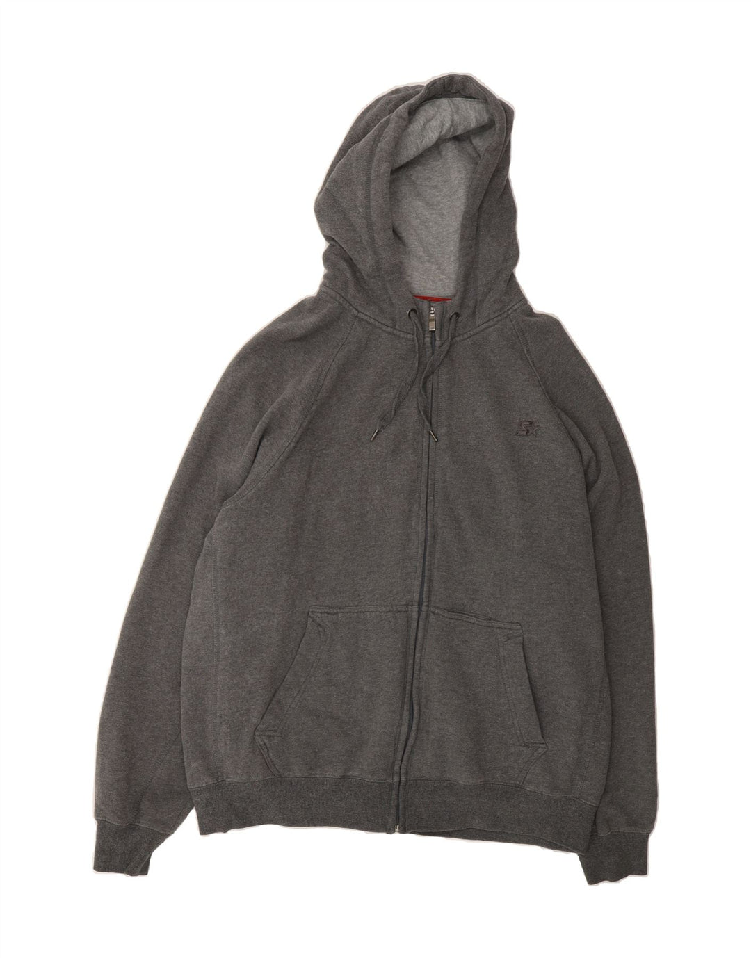 STARTER Mens Zip Hoodie Sweater XL Grey Cotton Vintage Starter and Second-Hand Starter from Messina Hembry 