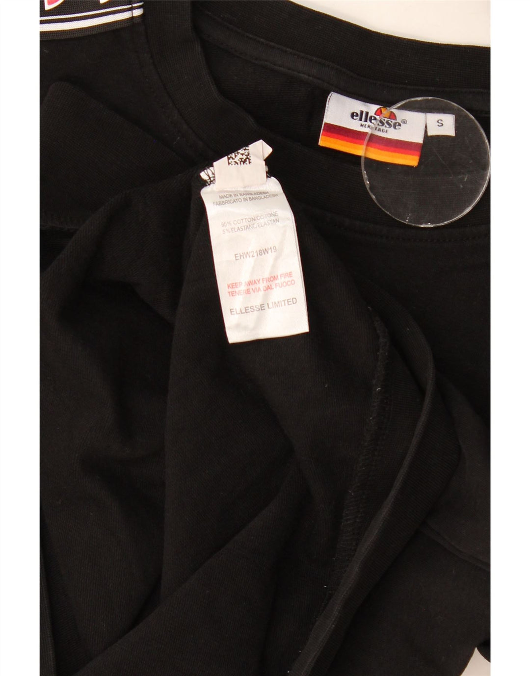 Męska bluza Ellesse Heritage z grafiką, mała, czarna, z blokami kolorów