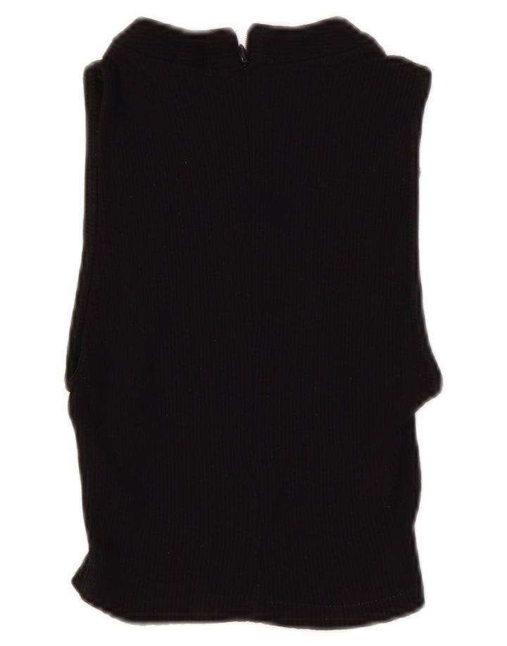 Damski krótki top bez rękawów Zara UK 8 Small, czarna wiskoza