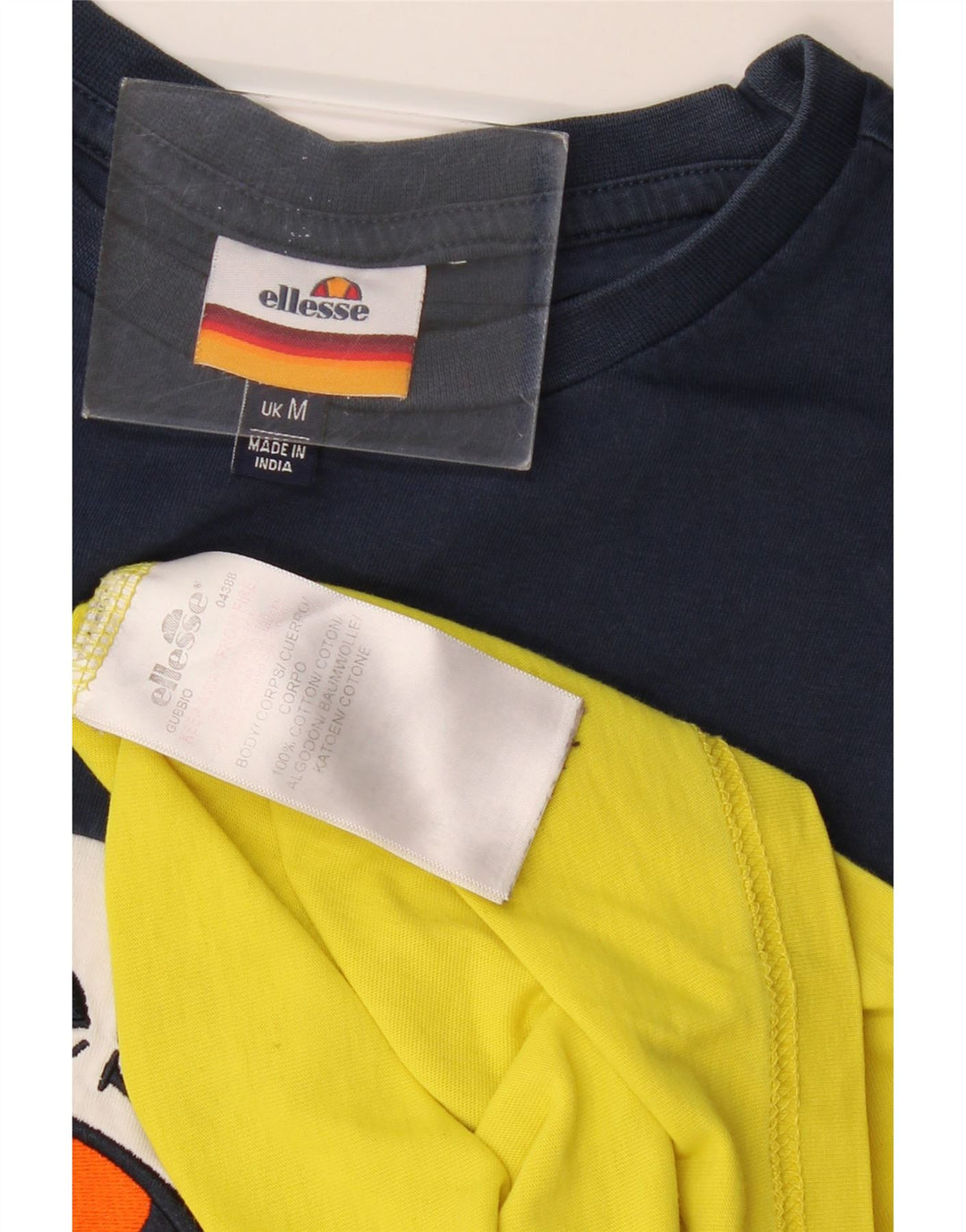 Męska koszulka z grafiką Ellesse Top, bawełniana, średnia żółta, z blokami kolorów
