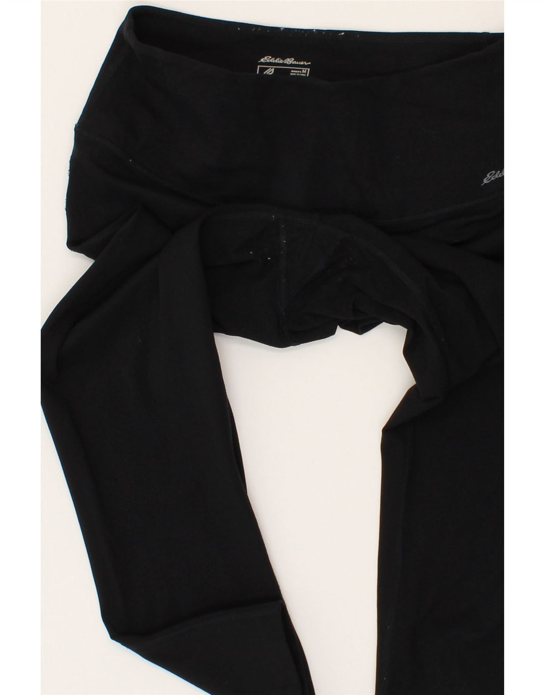 EDDIE BAUER Womens Capri Leggings UK 12 Medium  Black Nylon Vintage Eddie Bauer and Second-Hand Eddie Bauer from Messina Hembry 