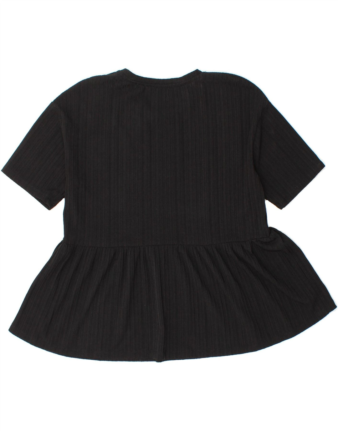 ZARA Womens Peplum Blouse Top UK 10 Small Black Vintage Zara and Second-Hand Zara from Messina Hembry 