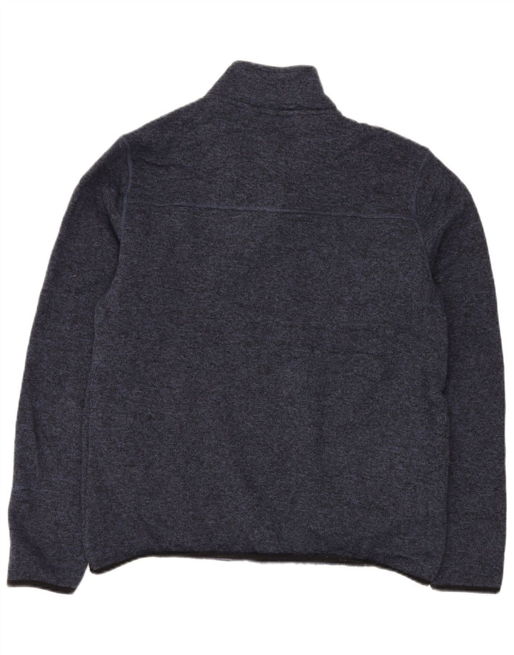 EDDIE BAUER Męski sweter z zamkiem błyskawicznym, duży, granatowy, poliester