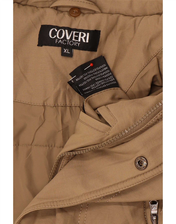 Męska ocieplana kurtka Coveri UK 42 XL, beżowa, bawełniana