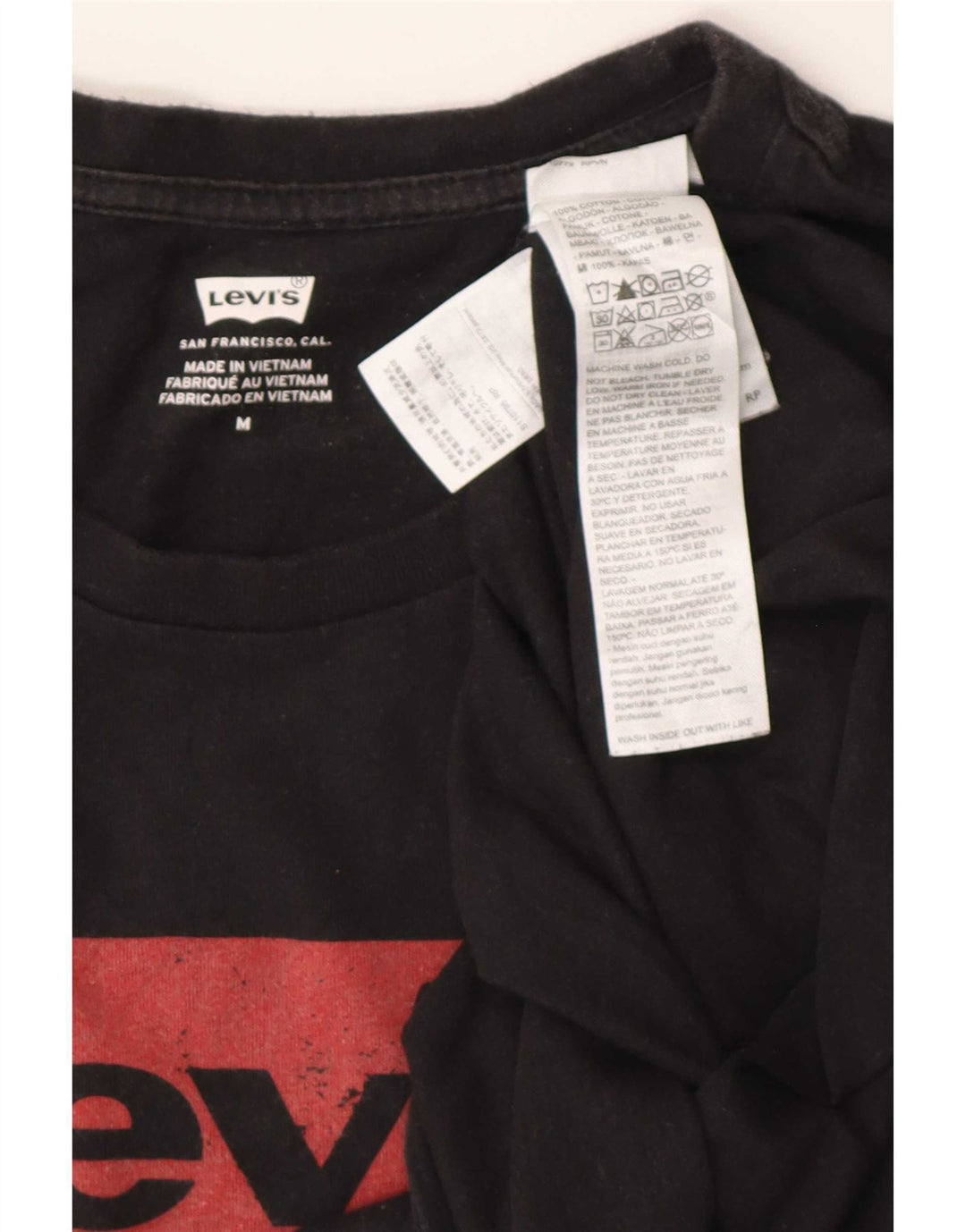 Męska koszulka z grafiką Levi's, średnia czarna bawełna