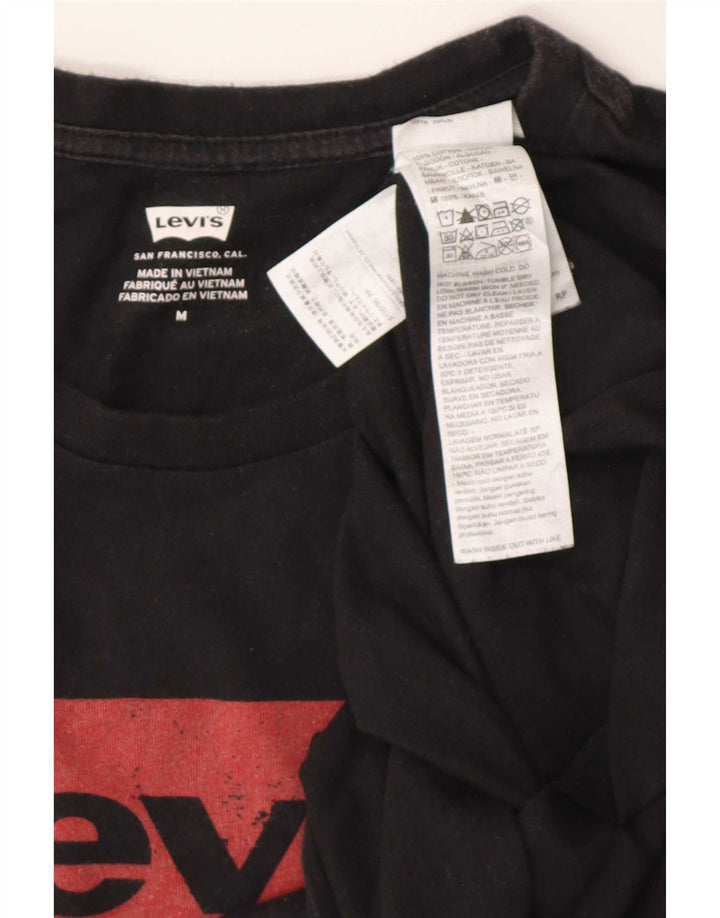 Męska koszulka z grafiką Levi's, średnia czarna bawełna