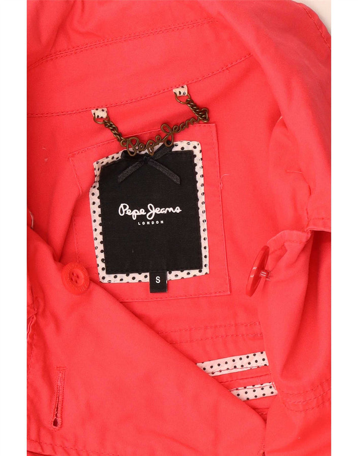 PEPE Jeans Damski płaszcz w groszki UK 10, mały, różowy