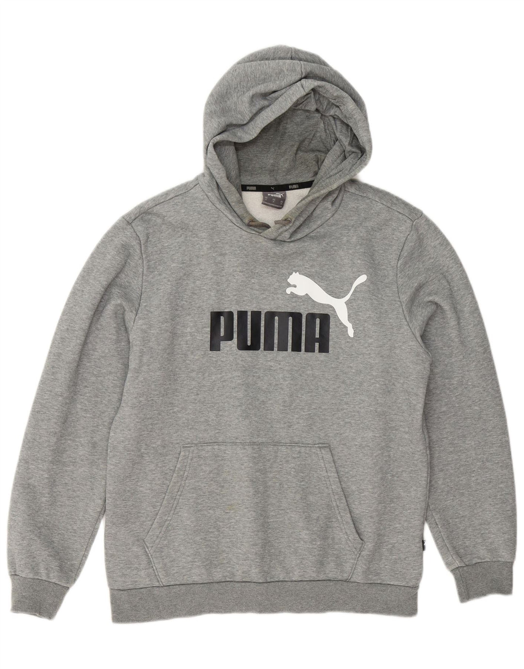 Męski sweter z kapturem Puma z grafiką, średnioszary, bawełniany w cętki
