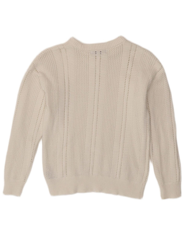 Marks & Spencer Damski sweter z dekoltem w łódkę, UK 6 XS, biały, bawełniany