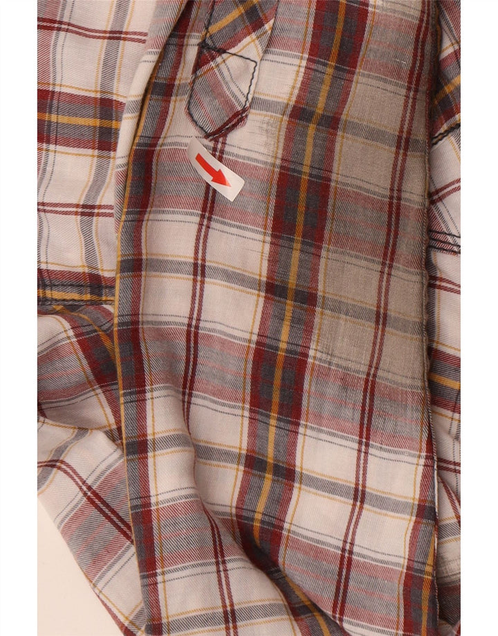 BKE Męska koszula flanelowa w kratkę XL, bordowa, bawełniana w kratę