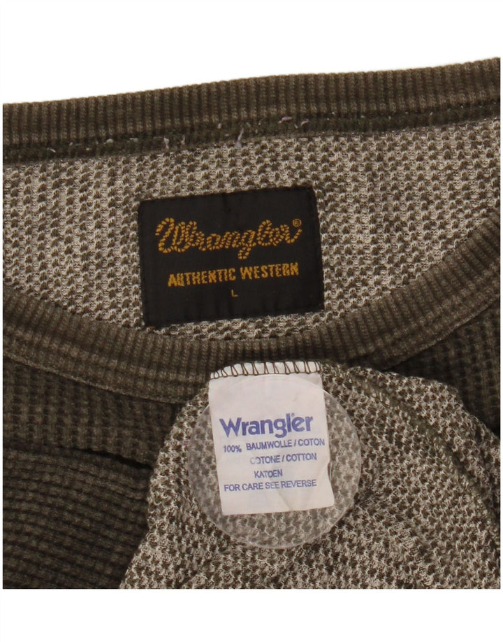 T-shirt męski Wrangler, duży, bawełniany khaki