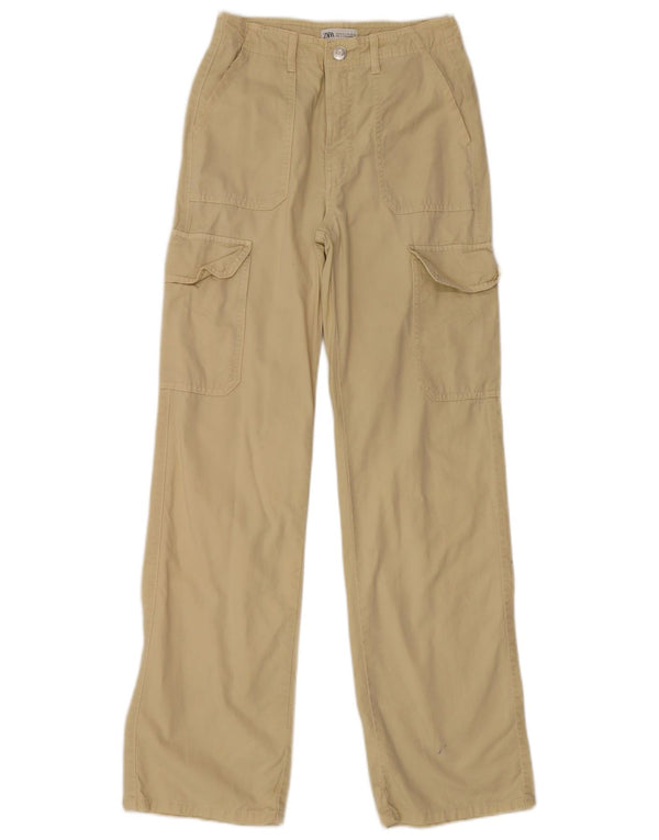 Spodnie cargo damskie Zara Bootcut EU 34 2XS W24 L32 beżowa bawełna