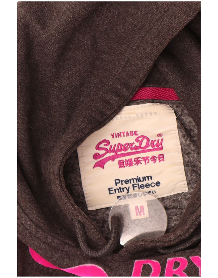 Damski sweter z kapturem Superdry, UK 14, średnioszary, bawełniany