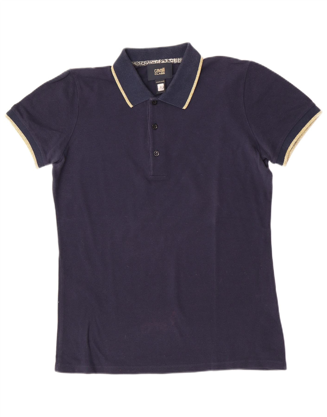 Męska koszulka polo Roberto Cavalli, mała, granatowa, bawełniana