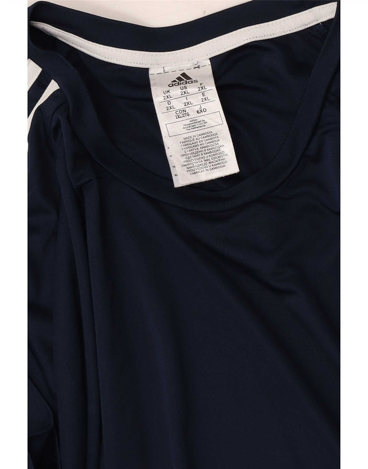 Koszulka męska Adidas Aeroready Top 2XL granatowa, poliestrowa