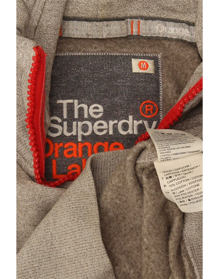 Męski sweter z kapturem i zamkiem Superdry, średnioszary, bawełniany