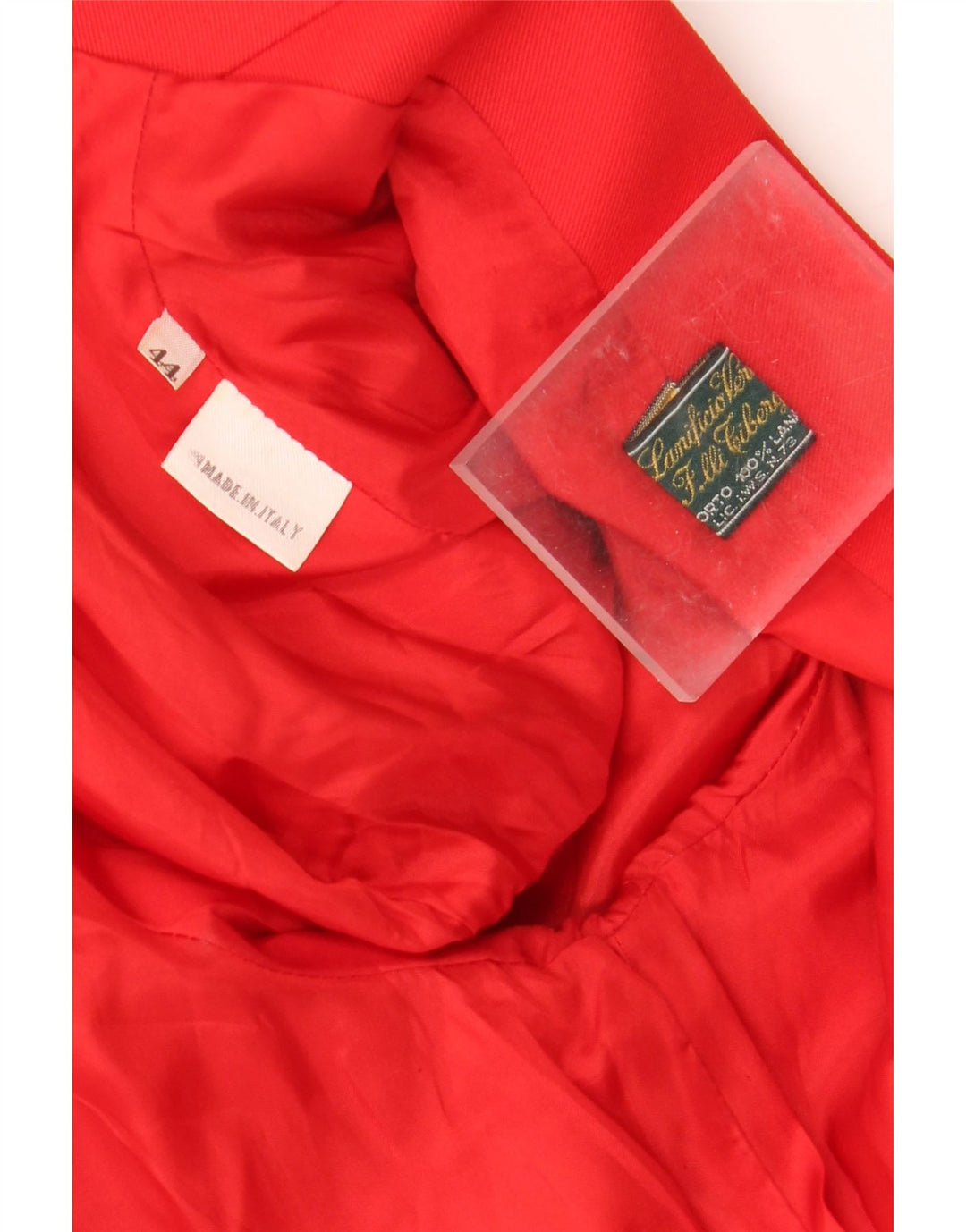 Dwurzędowa marynarka damska w stylu vintage, krótka IT 44, średnia czerwień