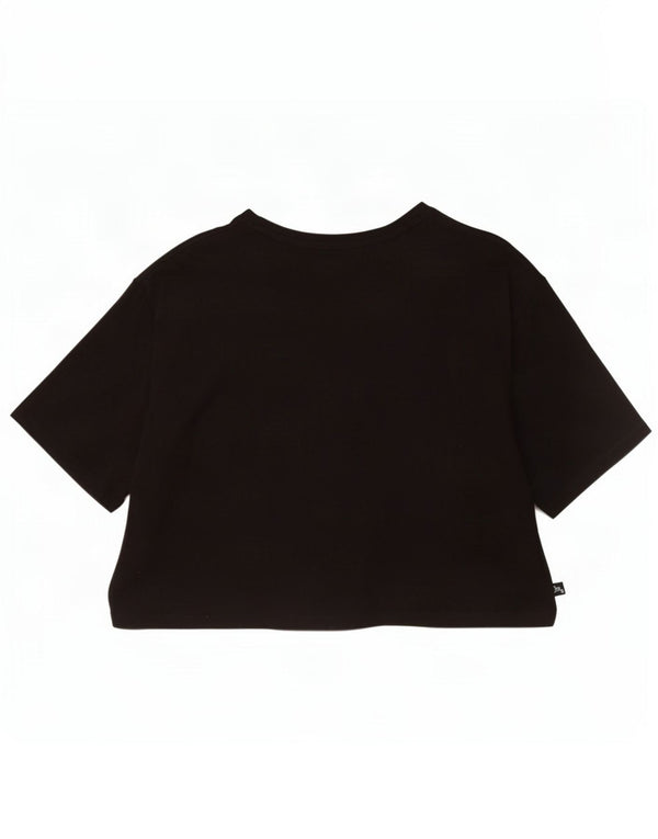 Damska koszulka Puma Crop Graphic Top UK 16, duża, czarna bawełna