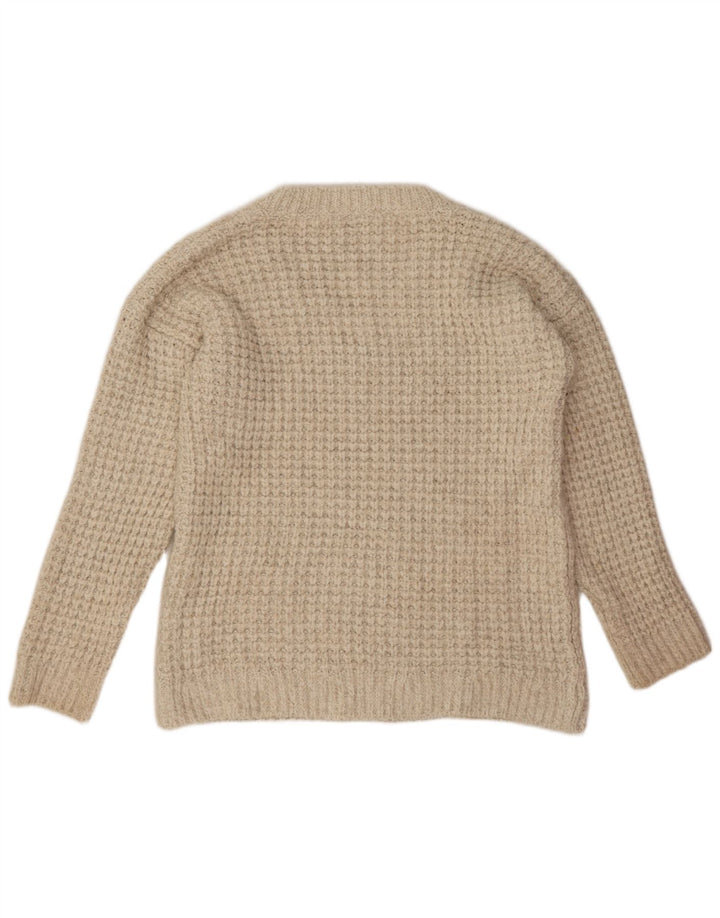 Sweter damski Zara Oversize z dekoltem w kształcie litery V, UK 14, średni beż, akryl