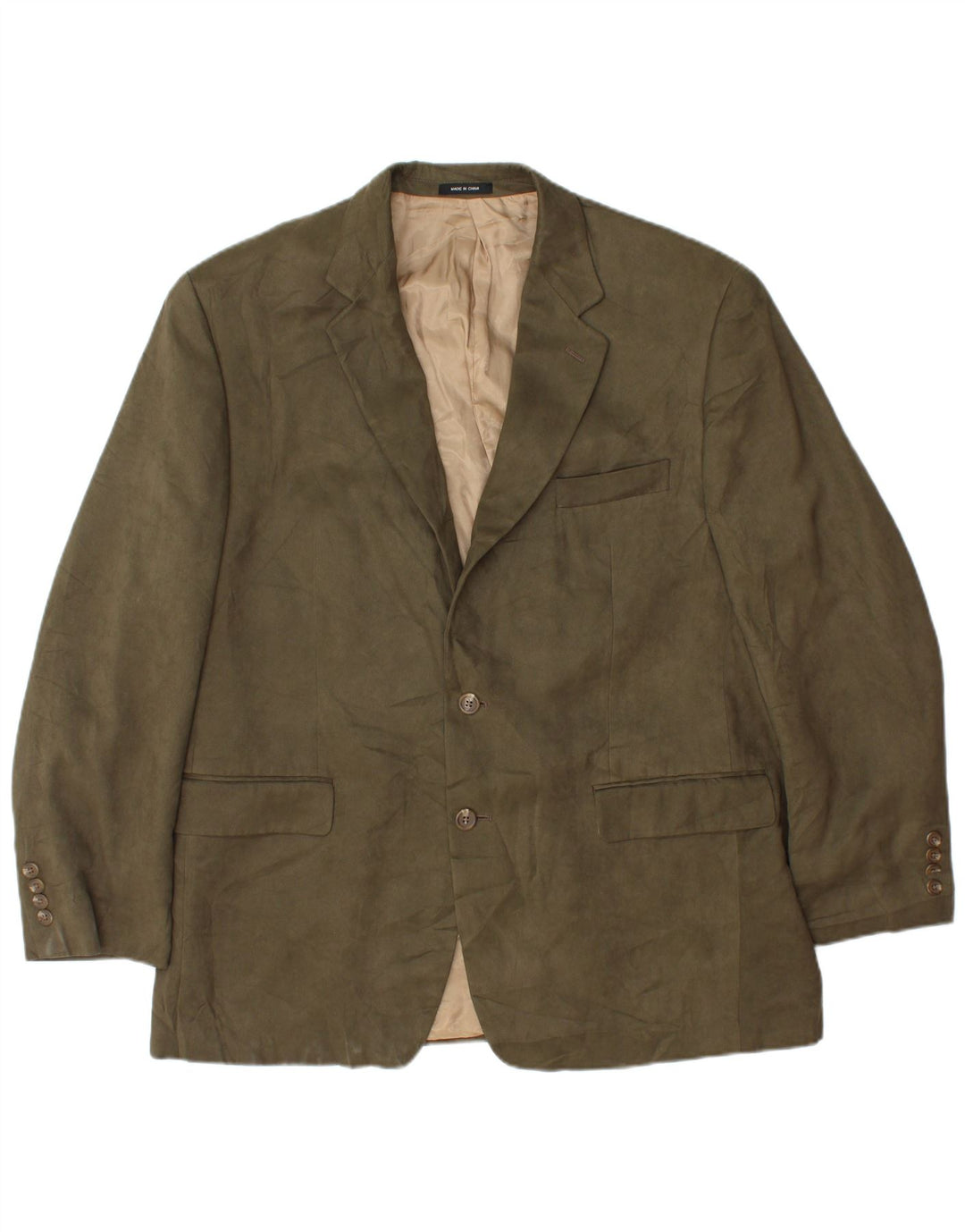 CHAPS Mens 2 Button Blazer Jacket UK 44 2XL Khaki Polyester