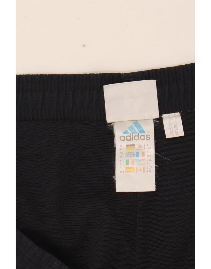 Męskie spodnie dresowe Adidas XL, granatowe, poliestrowe w paski