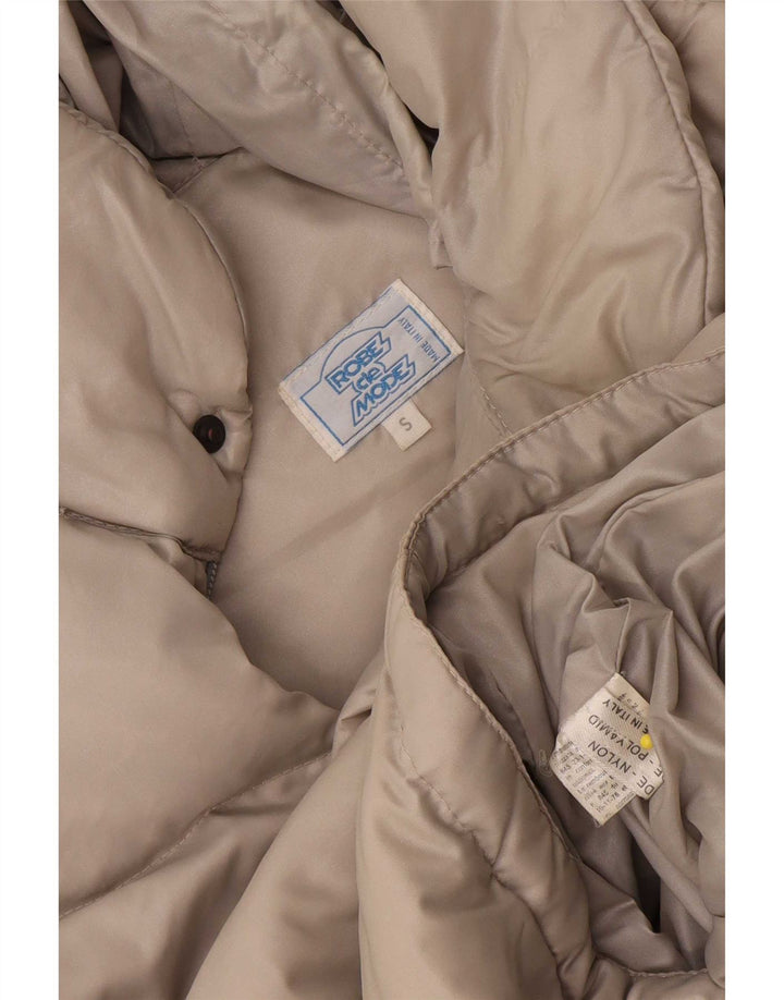 Vintage męska luźna wyściełana kurtka UK 36 Small White Nylon