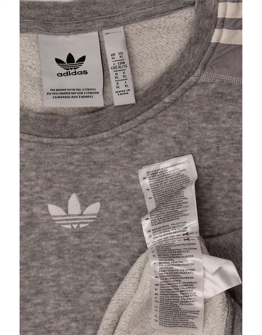 Męska bluza ADIDAS XL, szara, nakrapiana bawełna