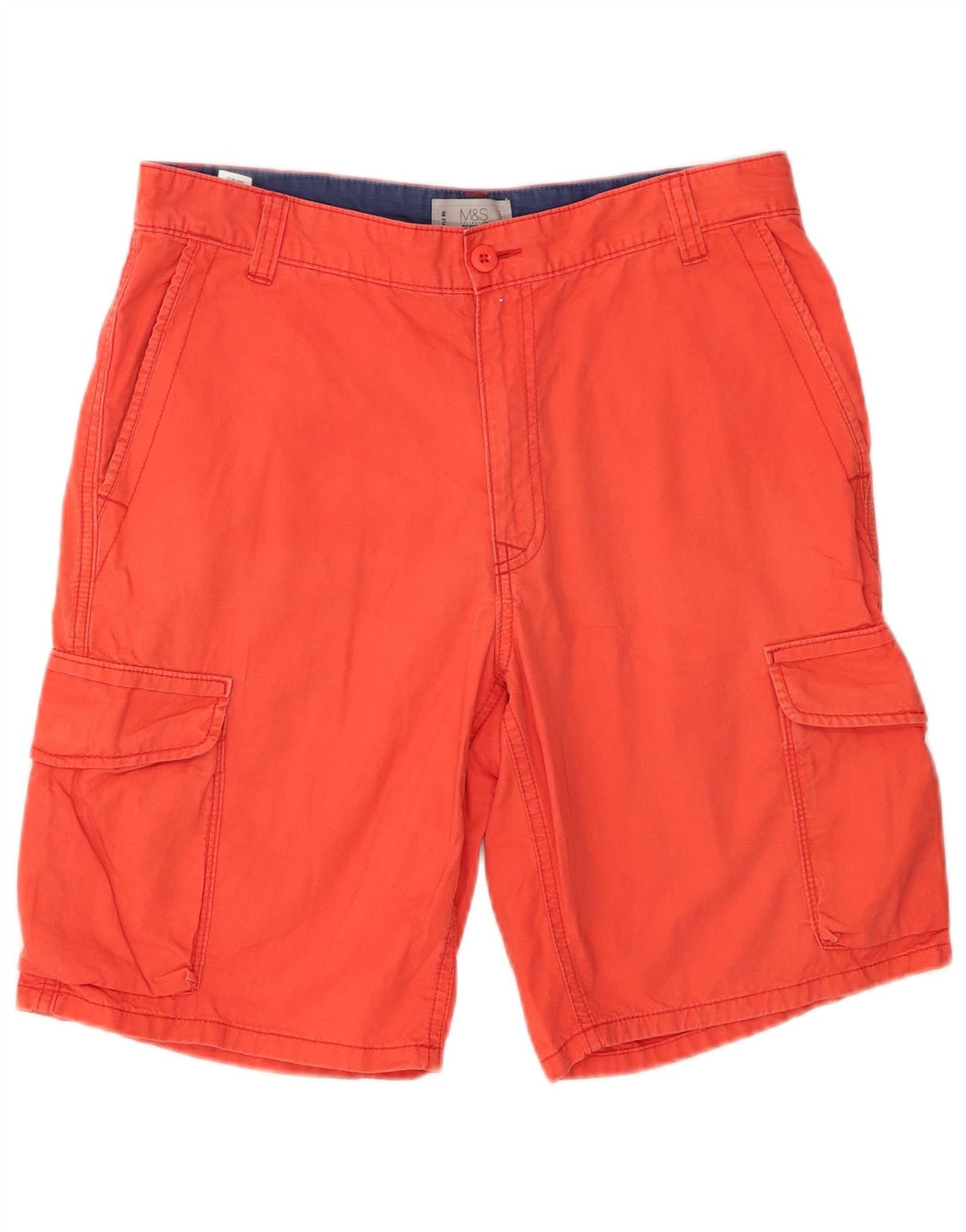 Męskie spodenki cargo Marks & Spencer W32, średnioczerwone, bawełniane