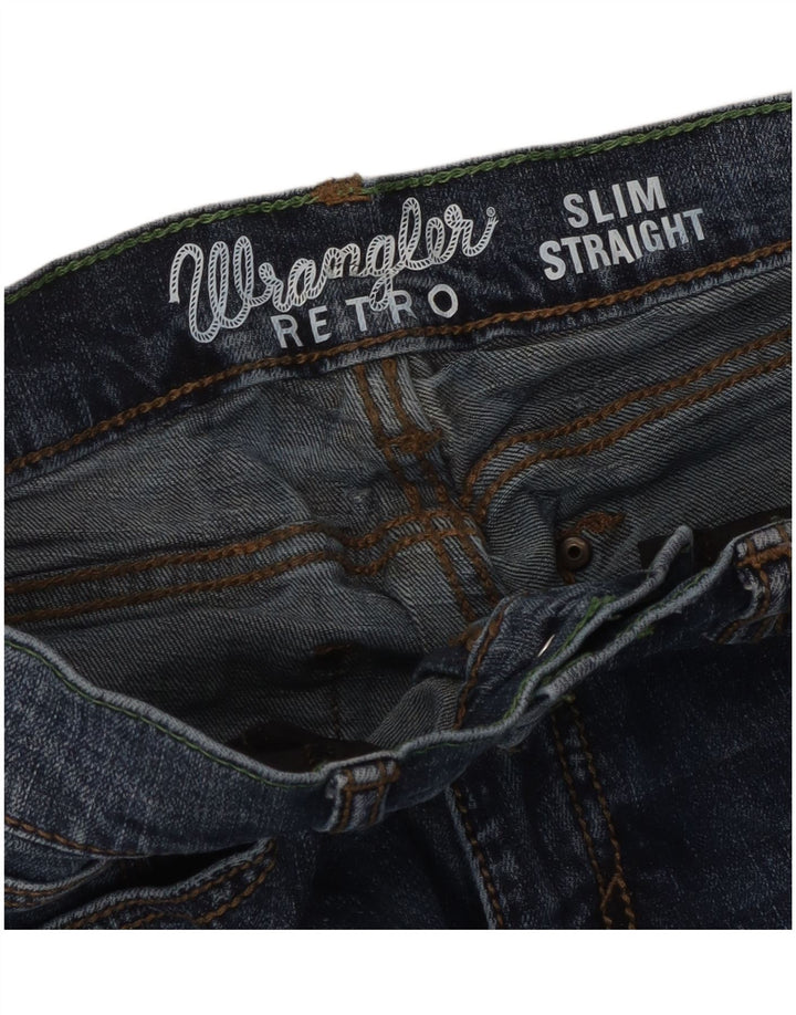 Damskie jeansy Wrangler Retro Slim Straight W28 L30 Niebieskie