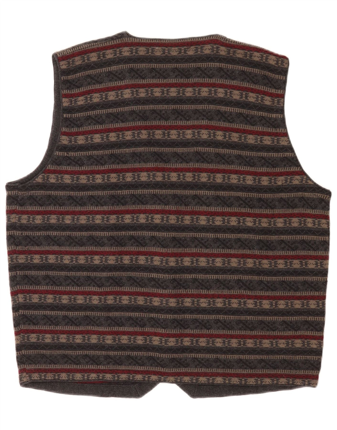 Vintage męska kamizelka z dzianiny, średnio szara, Fair Isle Virgin Wool