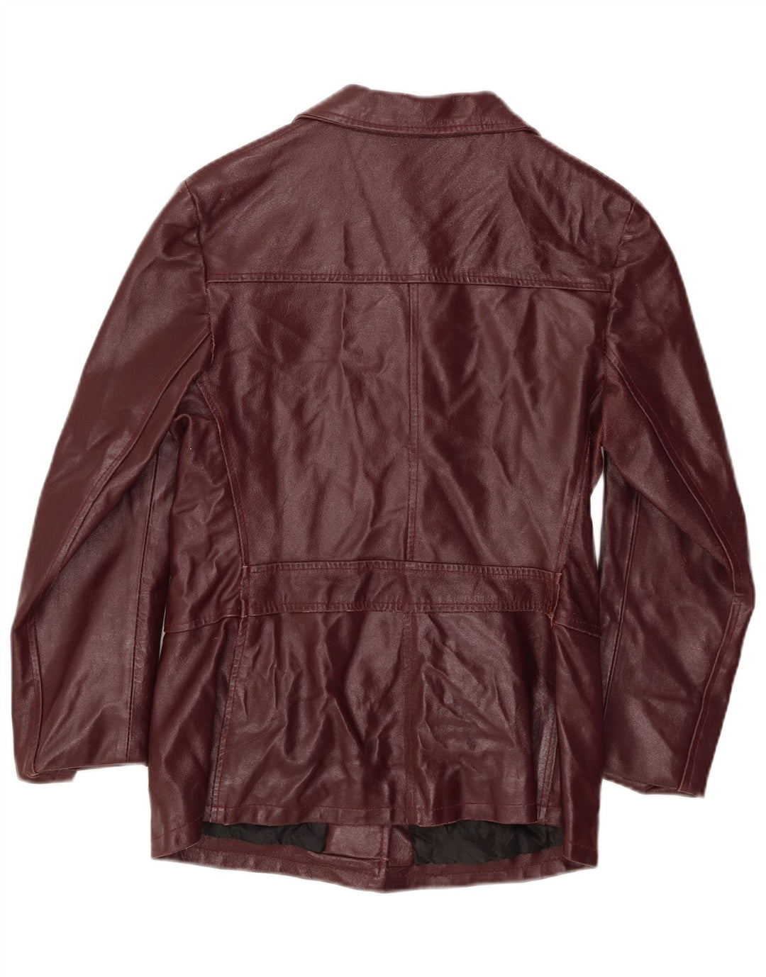 PLEASE Damska kurtka skórzana UK 12 w kolorze średniego burgunda