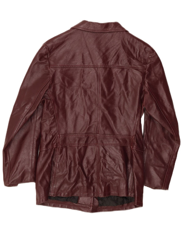 PLEASE Damska kurtka skórzana UK 12 w kolorze średniego burgunda