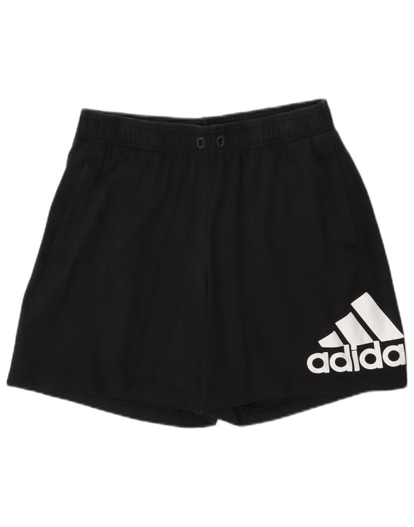 Męskie spodenki sportowe Adidas z grafiką, średnie czarne, bawełniane