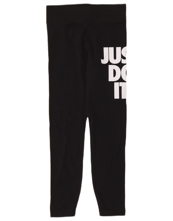 Damskie legginsy Nike Graphic UK 8, małe, czarne, bawełniane