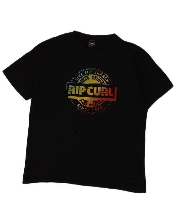 Męska koszulka z grafiką Rip Curl, bawełniana, średnia czarna