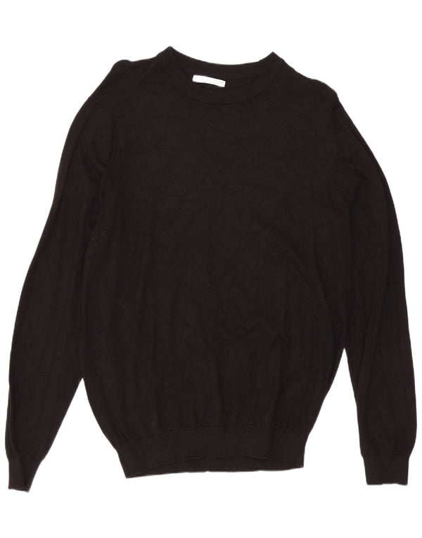 Męski sweter z dekoltem w łódkę Zara, średni czarny