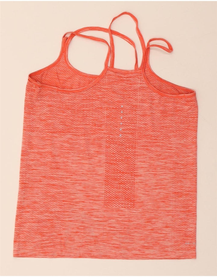 NIKE Womens Dri Fit Cami Top UK 16 Large Orange Flecked Polyester Vintage Nike and Second-Hand Nike from Messina Hembry 